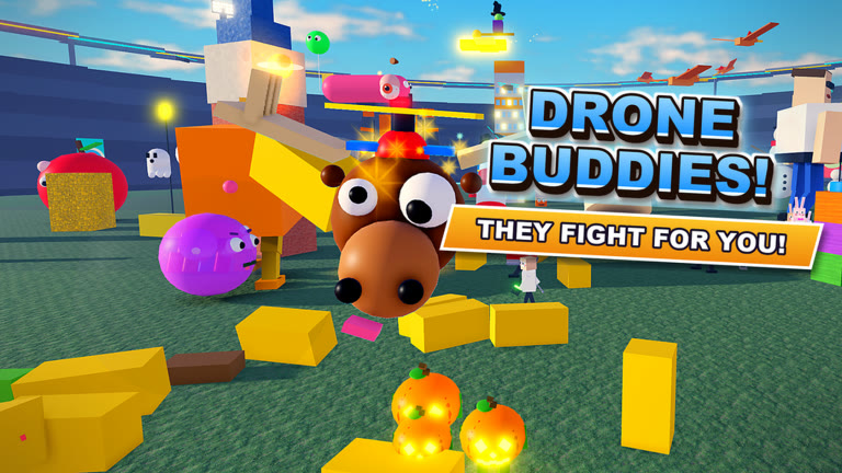 Drone buddies fighting alongside the player